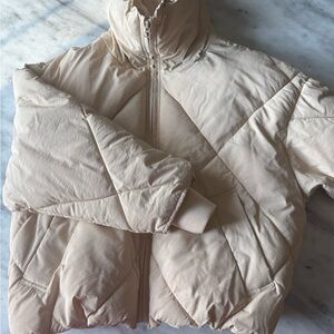 Zara Beige Puffer Jacket